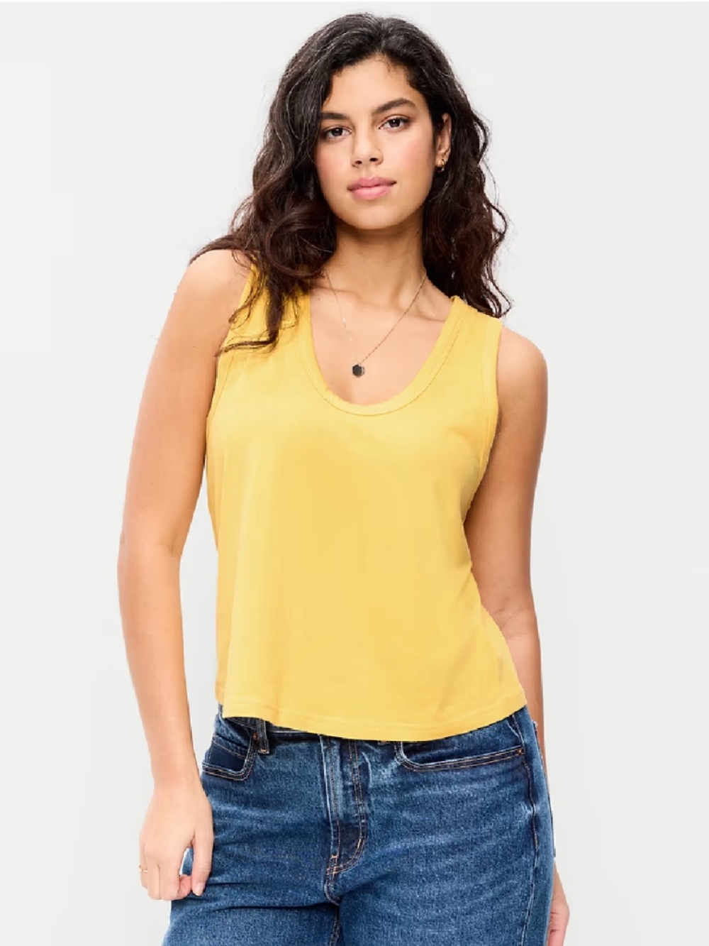 Relaxed Scoop-Neck Tank Top NWT Old Navy Golden Yellow